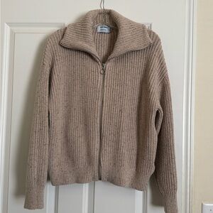 Old navy Beige Zip-Up Knit Sweater